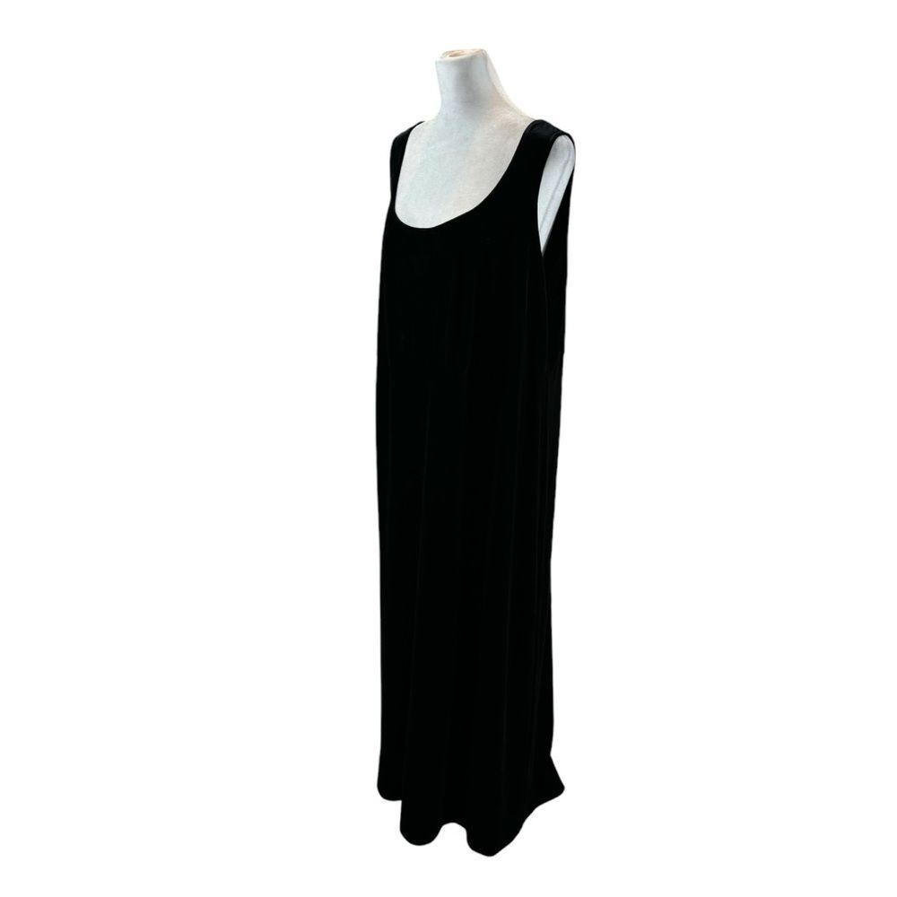Ladies Vintage Connected Woman Brand Black Velvet Midi Dress Size 16W
